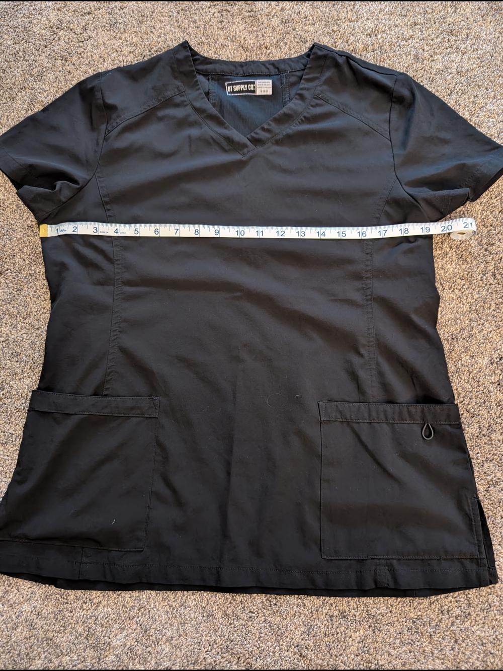 Women's BT Supply Co. Black V-Neck Scrub Top EUC Size Medium